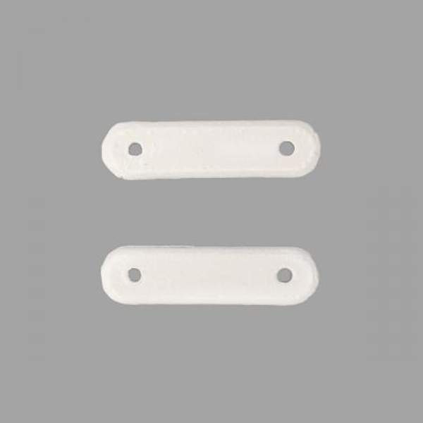 06-013 Грузик для штор 13г (40*10мм, толщина ~5мм), свинец/эмаль, белый