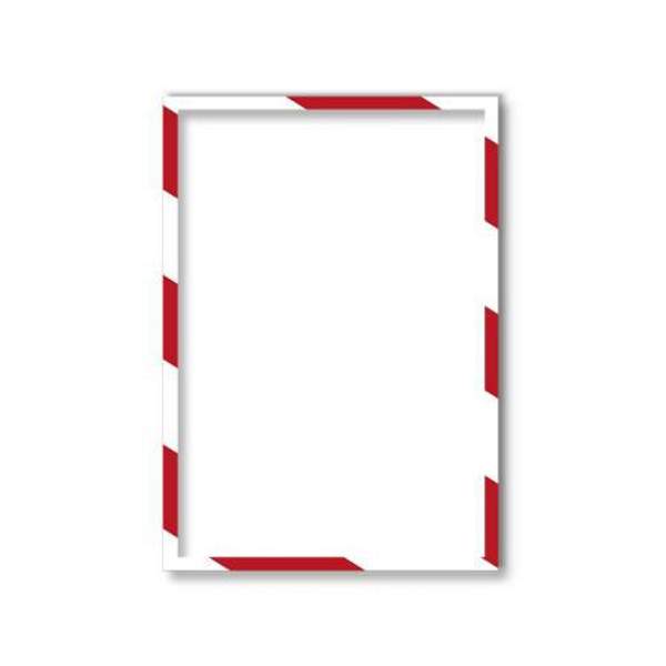 11 31 446 Магнитная слайд-рамка А4, для предупреждающих знаков, красно-белая, 5 шт/уп