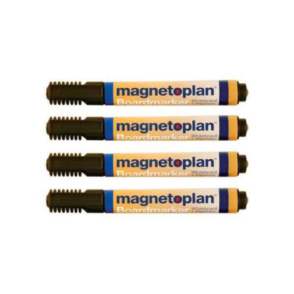 12 281 12 Набор из 4-х маркеров Magnetoplan, для досок и бумаги, черные