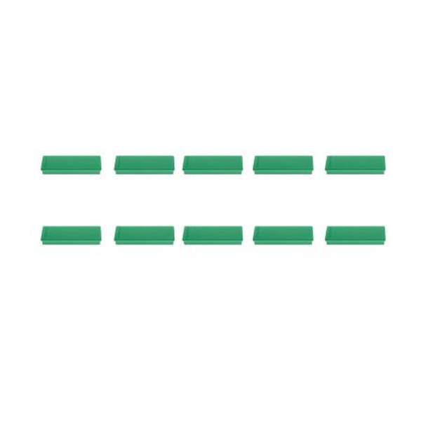 16 651 05 Магниты Magnetoplan прямоугольные, сила 1,3 кг, размер 54 х 19 х 8 мм, 10 шт, зеленые