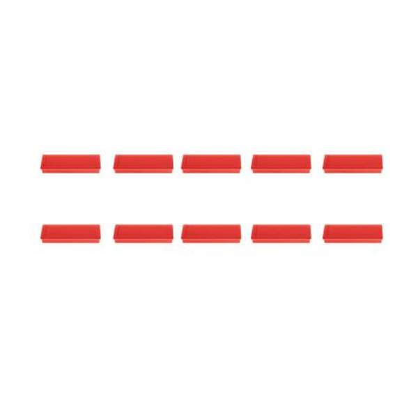 16 651 06 Магниты Magnetoplan прямоугольные, сила 1,3 кг, размер 54 х 19 х 8 мм, 10 шт, красные
