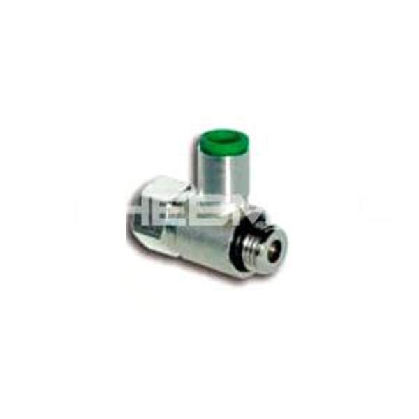 300418 - Дроcсель пневматический без обратного клапана из латуни наруж. резьба G1/8" под трубку 4 мм, регулировка отверткой