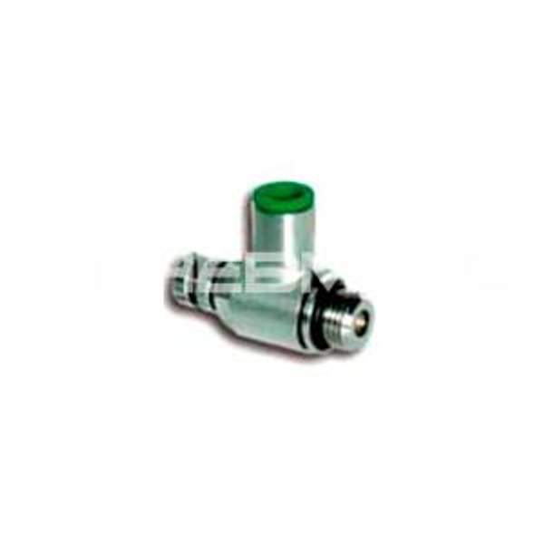 300618P - Дроcсель пневматический без обратного клапана из латуни наруж. резьба G1/8" под трубку 6 мм, регулировка рукой