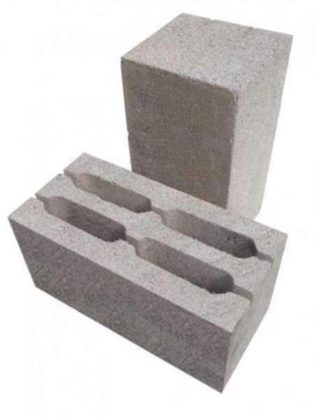 390х190х190 блок стеновой рядовой 4х пустотный серый