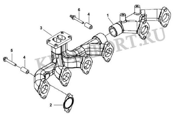 3937477 Коллектор выпускной задний для Выпускного коллектора — позиция № 1
