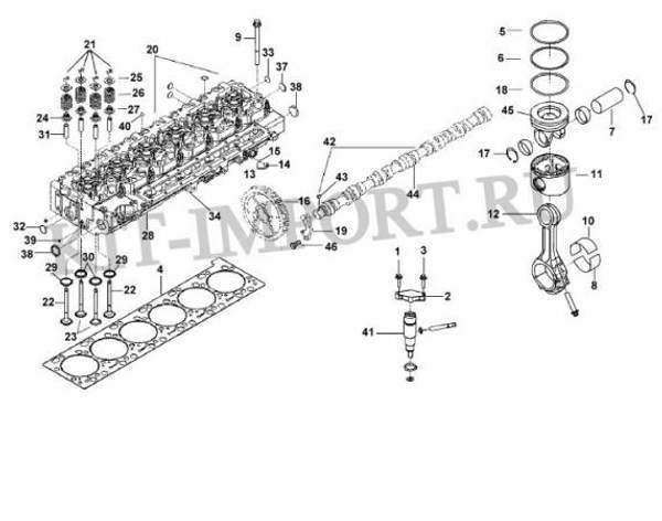 3950661 Вкладыш шатуна нижний для Головка цилиндров, поршень, шатун, газораспределительный механизм — позиция № 8