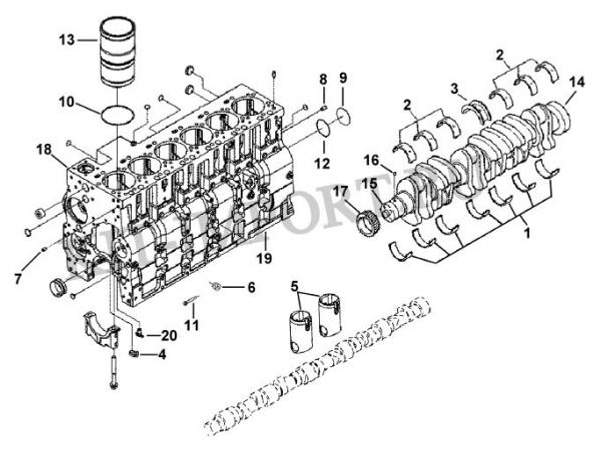 3965010 Вал коленчатый для Блока цилиндров — позиция № 15
