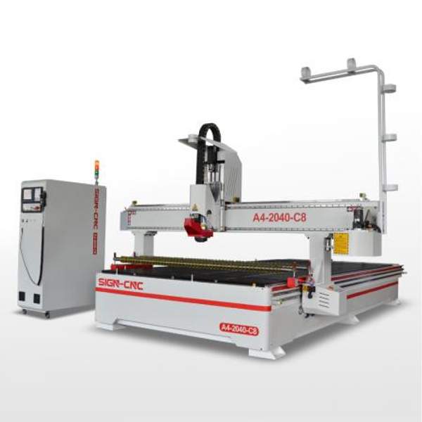 A4-2040-C8 ATC фрезерный станок с ЧПУ по дереву с круглым магазином с прижимным колесом