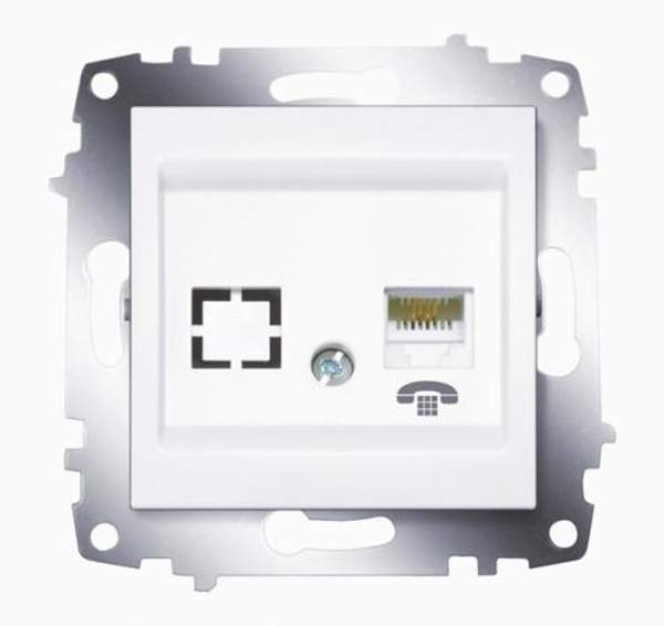 AAB ZENA белый - розетка СУ телефонная EL-BI ABB