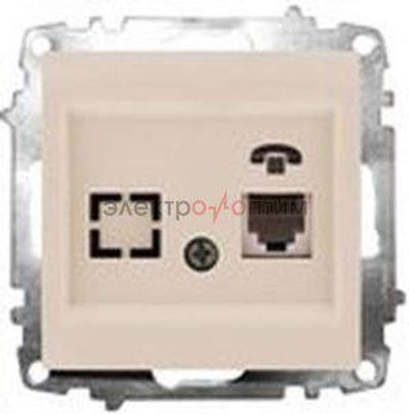 AAB ZENA крем - розетка СУ телефонная модуль EL-BI ABB