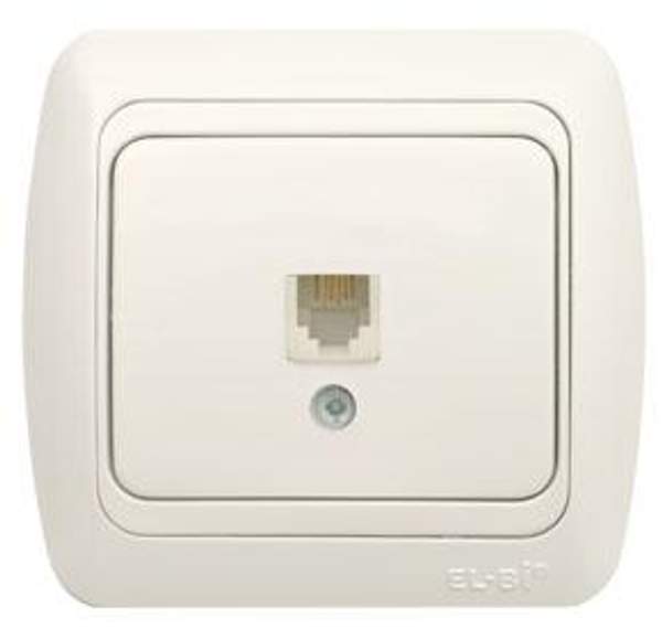 ABB TUNA белый розетка СУ телефонная 1-местная фикс EL-BI