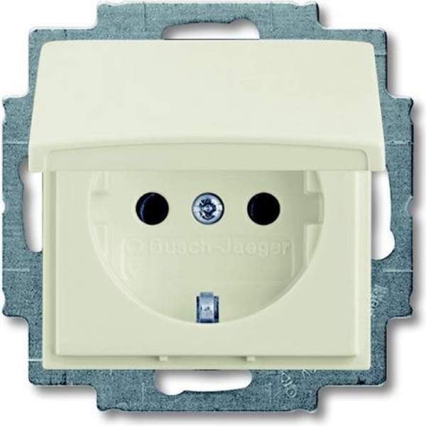 ABB ZENA белый - розетка СУ 1-местная с/з крышка EL-BI ABB