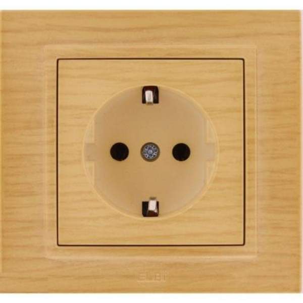 ABB ZENA береза - розетка СУ 1-местная с/з EL-BI ABB