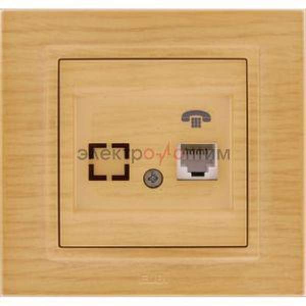 ABB ZENA береза - розетка СУ телефонная EL-BI ABB