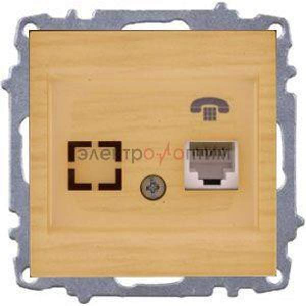 ABB ZENA береза - розетка СУ телефонная модуль EL-BI ABB