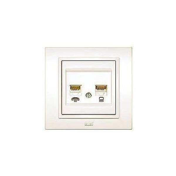 ABB ZENA крем - розетка СУ компьютерная 2-местная EL-BI ABB