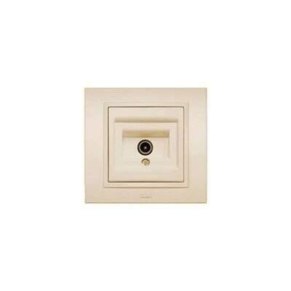 ABB ZENA крем - розетка СУ телевизионная 1-местная проходная EL-BI ABB