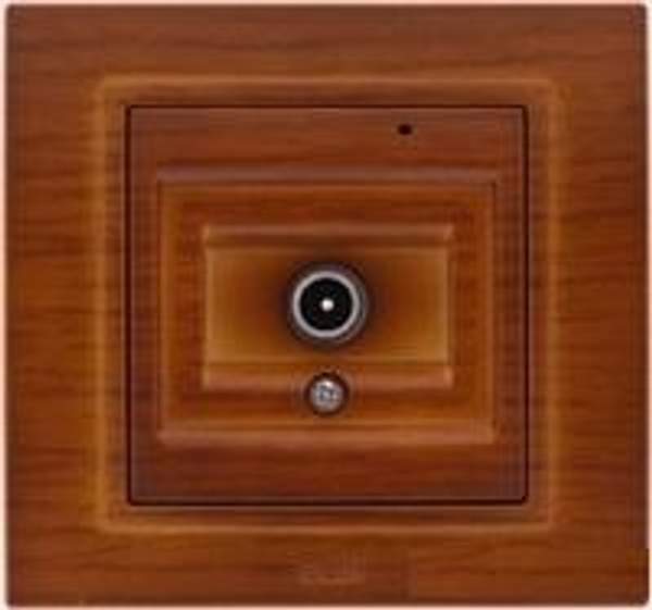 ABB ZENA вишня - розетка СУ телевизионная проходная 1-местная модуль EL-BI ABB