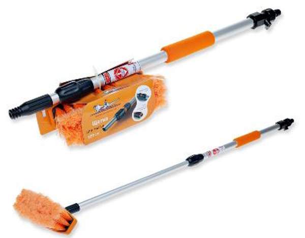 AIRLINE Щетка для мытья телескопическая на шланг 100 см расщепл. щетка 20 см Airline