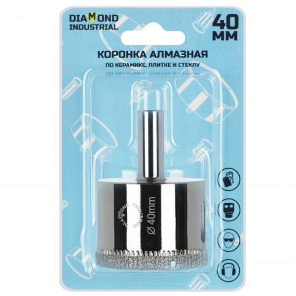 Алмазная коронка по керамике, плитке и стеклу 40 мм Diamond Industrial
