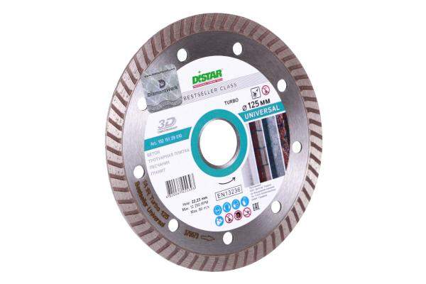 Алмазный диск 125 мм Turbo Universal DiStar 3D