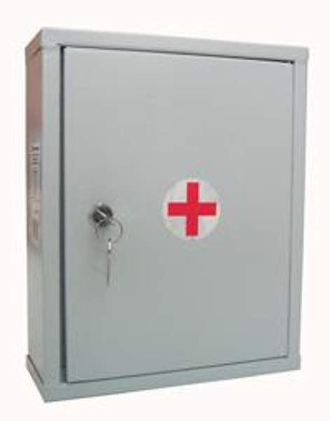 Аптечка медицинская первой помощи в металлическом шкафу