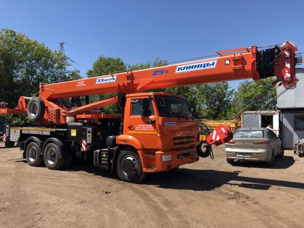 Автокраны Клинцы 25 тонн 33 метра Камаз 6х4 Новый
