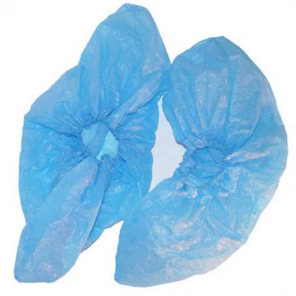 Бахилы из ПНД 400х150мм, голубые, 9 плотность