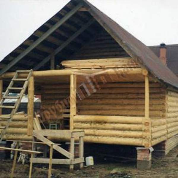 Баня 4*6 м с рубленной верандой 11 м2