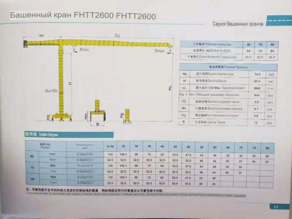 Башенный кран Fenghui FHTT2600