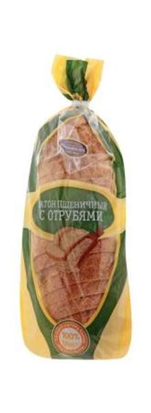 Батон Коломенское пшеничный с отрубями нарезанный, 300 г.