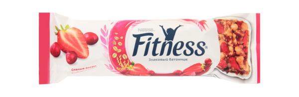 Батончик Fitness Спелые ягоды клубника и клюква злаковый, 23.5 г.