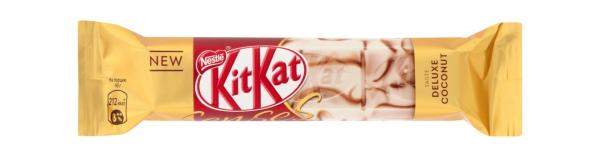 Батончик Nestle Kitkat Senses белый шоколад со вкусом кокоса и молочный шоколад со вкусом миндаля с хрустящей вафлей, 40 г.