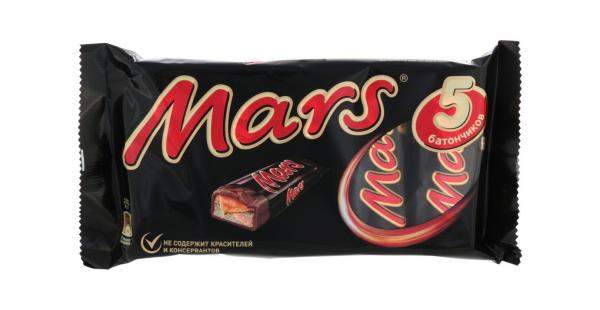 Батончик шоколадный с нугой и карамелью Mars м/у 5х40.5г.