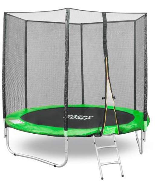 Батут Happy Jump 8ft PRO (252см) с сеткой и лестницей