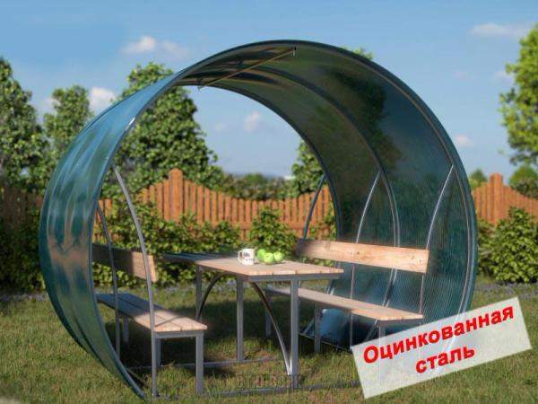 Беседка металлическая "Солнечная-Модерн". 8 человек. Доставка Бесплатно