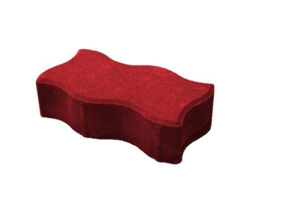 Бетонная плитка на дорожки вибропрессованная ВОЛНА 238х158х60 (красная)