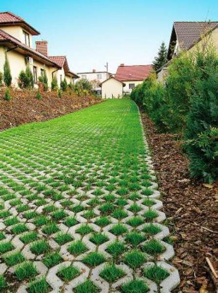 Бетонная решетка газонная(цвет серый) 400х600х100мм