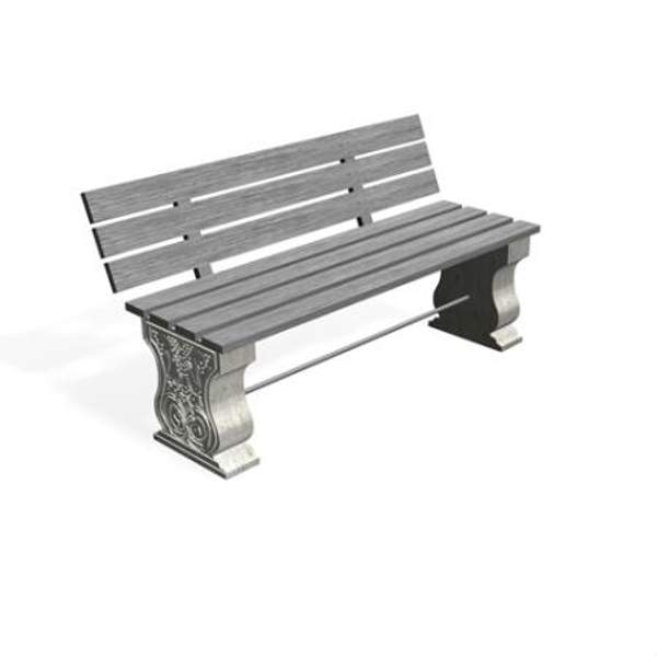 Бетонная скамейка СБ-6 со спинкой