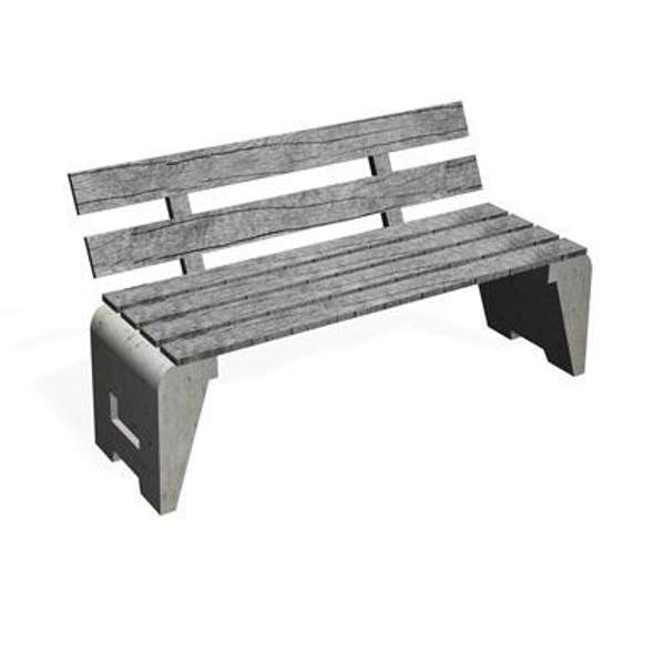 Бетонная скамейка СК-6 со спинкой