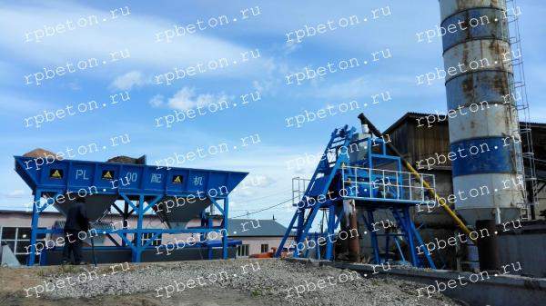 Бетонный завод стационарный скиповый 50 куб/час