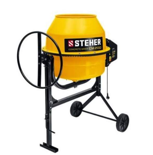 Бетономешалка 200л, 1000Вт, полиамидный венец, STEHER CM-200