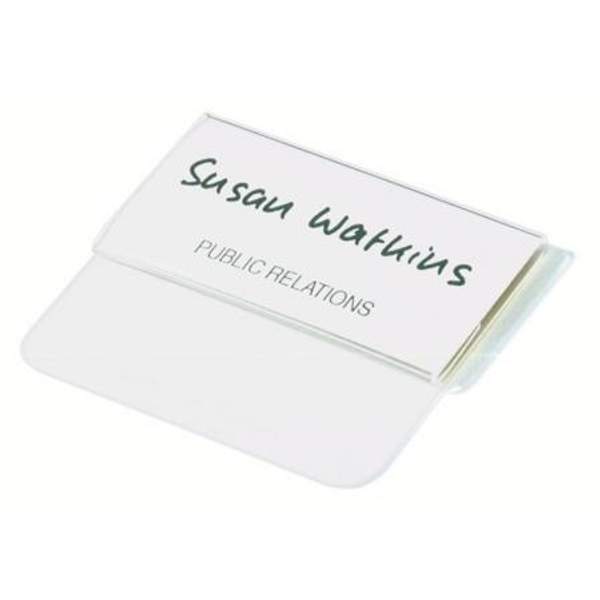 Бейдж Durable, для нагрудного кармана, подгибаемый клапан, 40 х 75 мм, акрил D8120-19