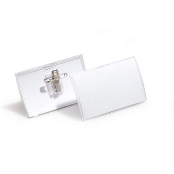 Бейдж Durable, с булавкой и зажимом, защелкивающийся, 54 х 90 мм, полпропилен D8214-19