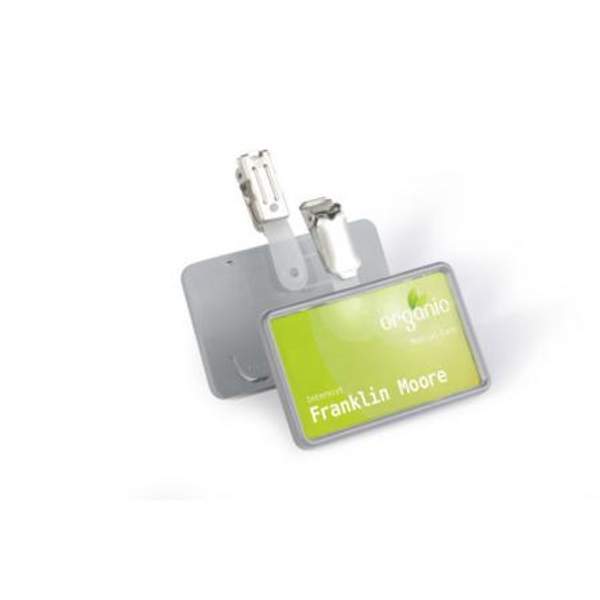 Бейдж Durable, с поворотным клипом, 40 x 75 мм, пластик D8131-10