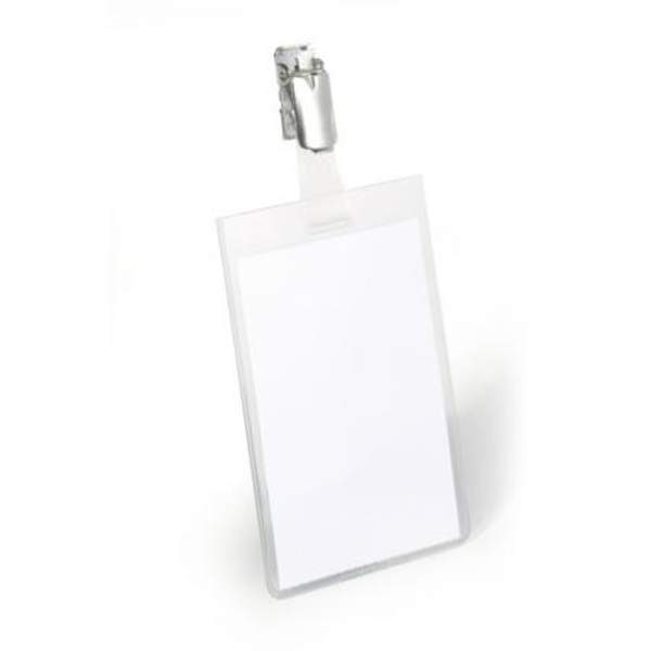 Бейдж Durable, с поворотным клипом, вертикальный, 90 х 60 мм, ПВХ D8002-19