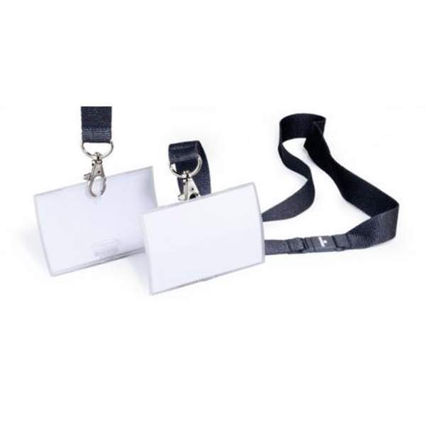 Бейдж Durable, с тестильным шнурком, защелкивающийся, 54 х 90 мм, полипропилен D8217-19