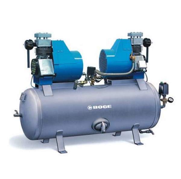 Безмасляные дуплексные поршневые компрессоры BSO260 - BSO480 на ресивере, производительность 156 - 367 л/мин, давление 8 - 10 бар