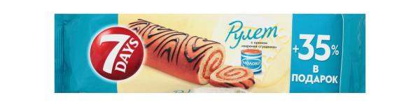 Бисквитный рулет 7 Days с кремом вареная сгущенка, 300 г.