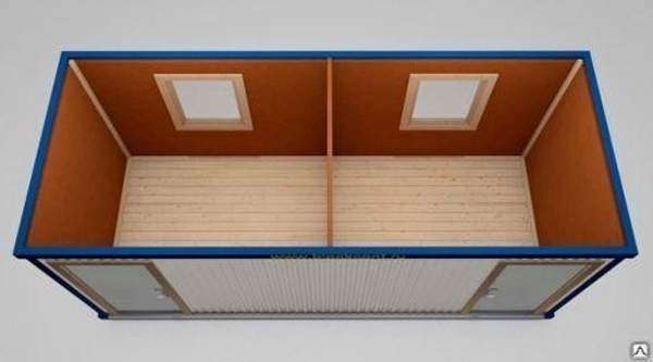 Блок контейнер БК-02 6х2.4м. две отдельные комнаты